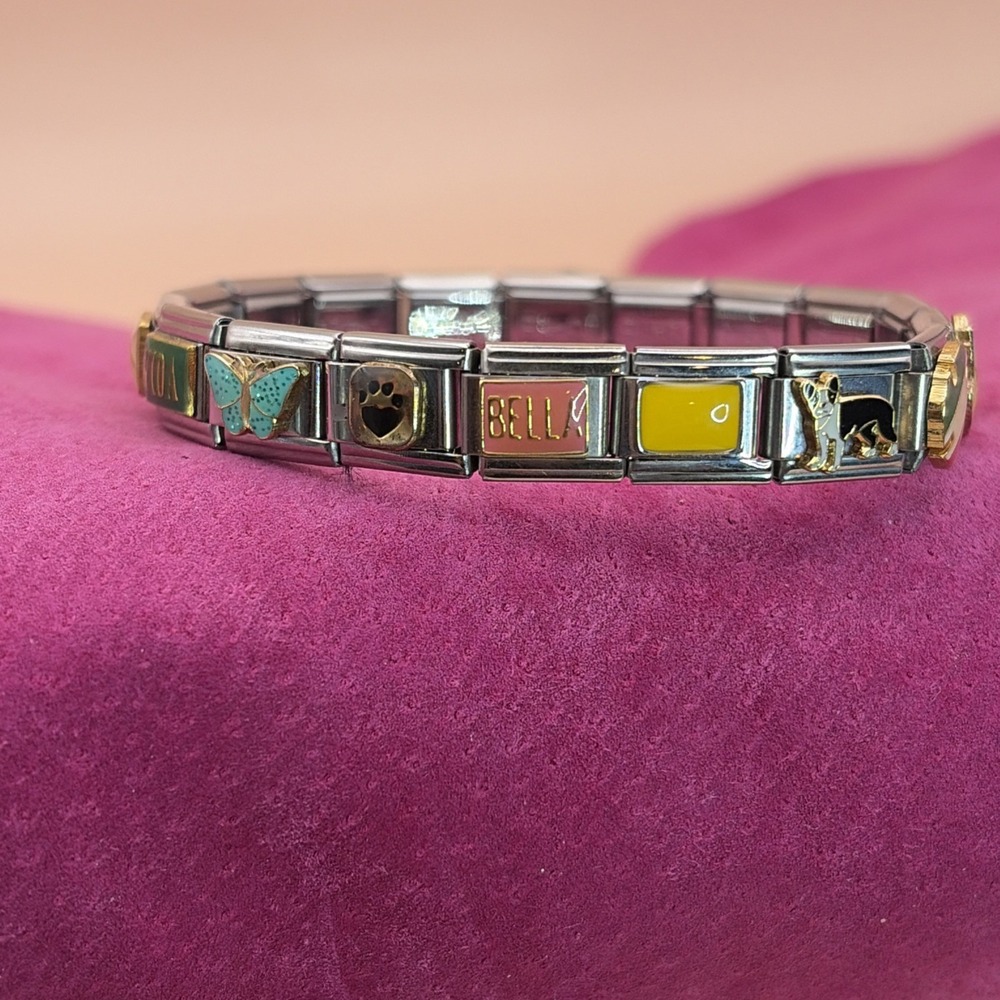 READY TO WEAR Italian Charm Bracelet with 18 Mixed Vintage Charms – Unique Gift - Picture 3 of 6
